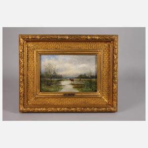 Oscar Wallner, Pferd in der Schwemme