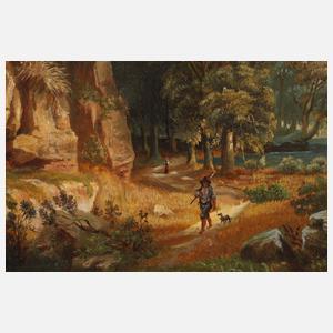 Hirte in arkadischer Landschaft