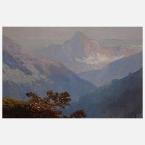 Hirtenmädchen mit Rindern auf der Alm