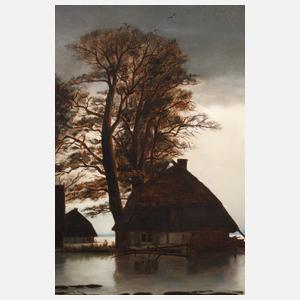 Abendlandschaft mit Hochwasser