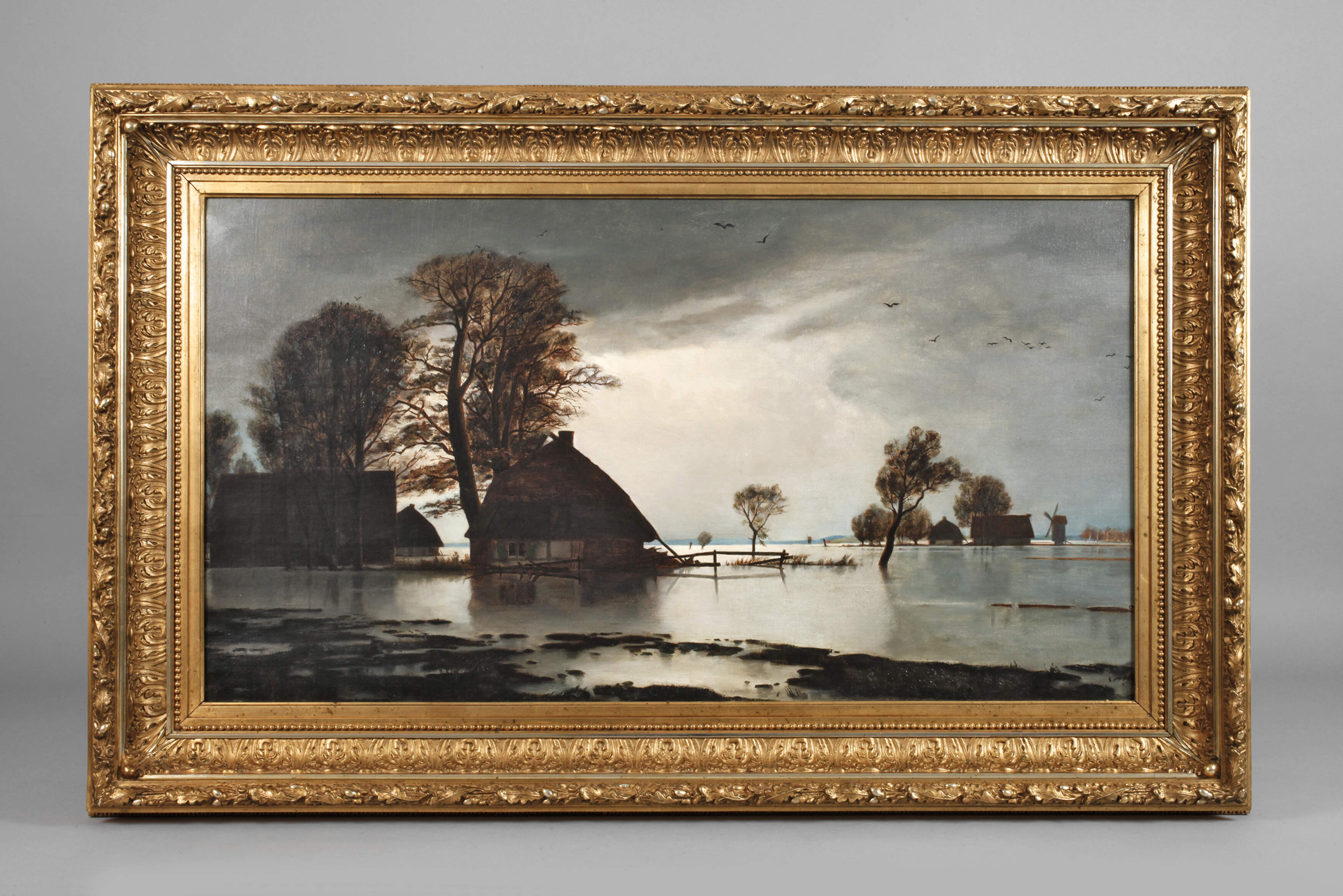 Abendlandschaft mit Hochwasser