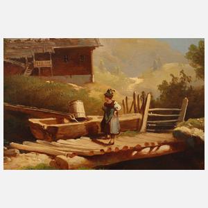 Spätromantische Alpenpartie mit Watzmann