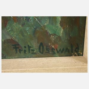 Fritz Osswald, Bauerngehöft hinter Bäumen