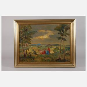 Wilhelm Beindorf, Gesellschaft in Sommerlandschaft