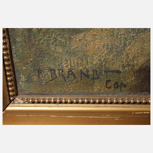 F. Brandt, Jagende Löwen nach Wilhelm Kuhnert