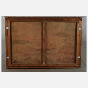 F. Brandt, Jagende Löwen nach Wilhelm Kuhnert