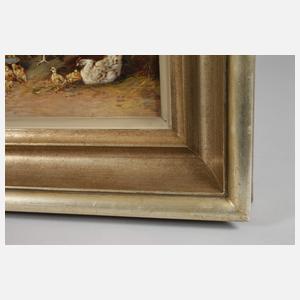 Max Hänger sen., Prächtiges Federvieh vor der Scheune