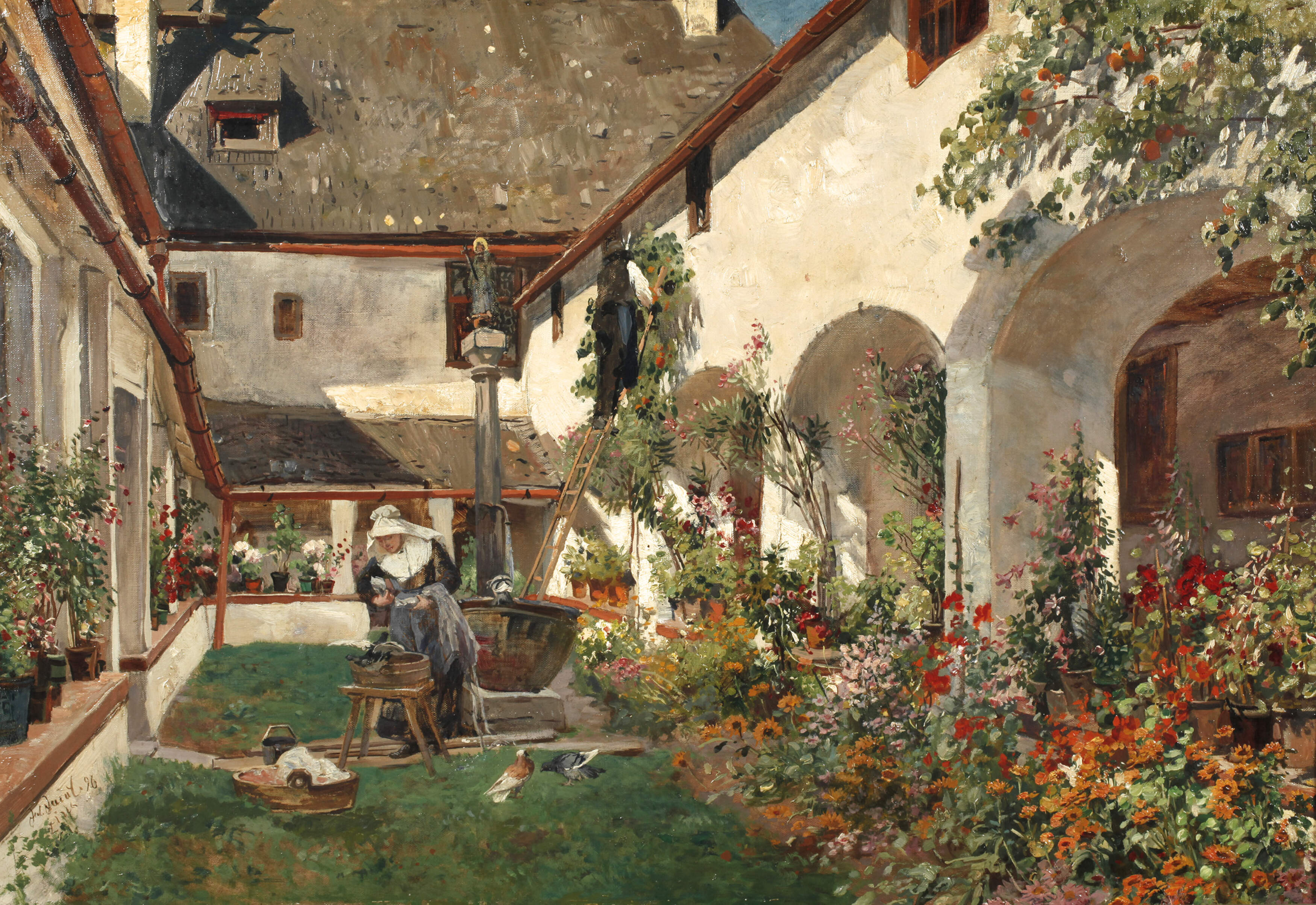 Julius Jacob d. J., "Klosterhof in Tirol"
