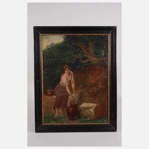 L. Kraus, Mädchen am Brunnen