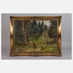 Willi Lorenz, Fasane am Waldrand