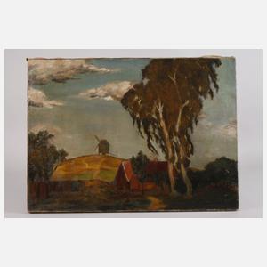 Udo Peters, attr., Sommerlandschaft mit Windmühle