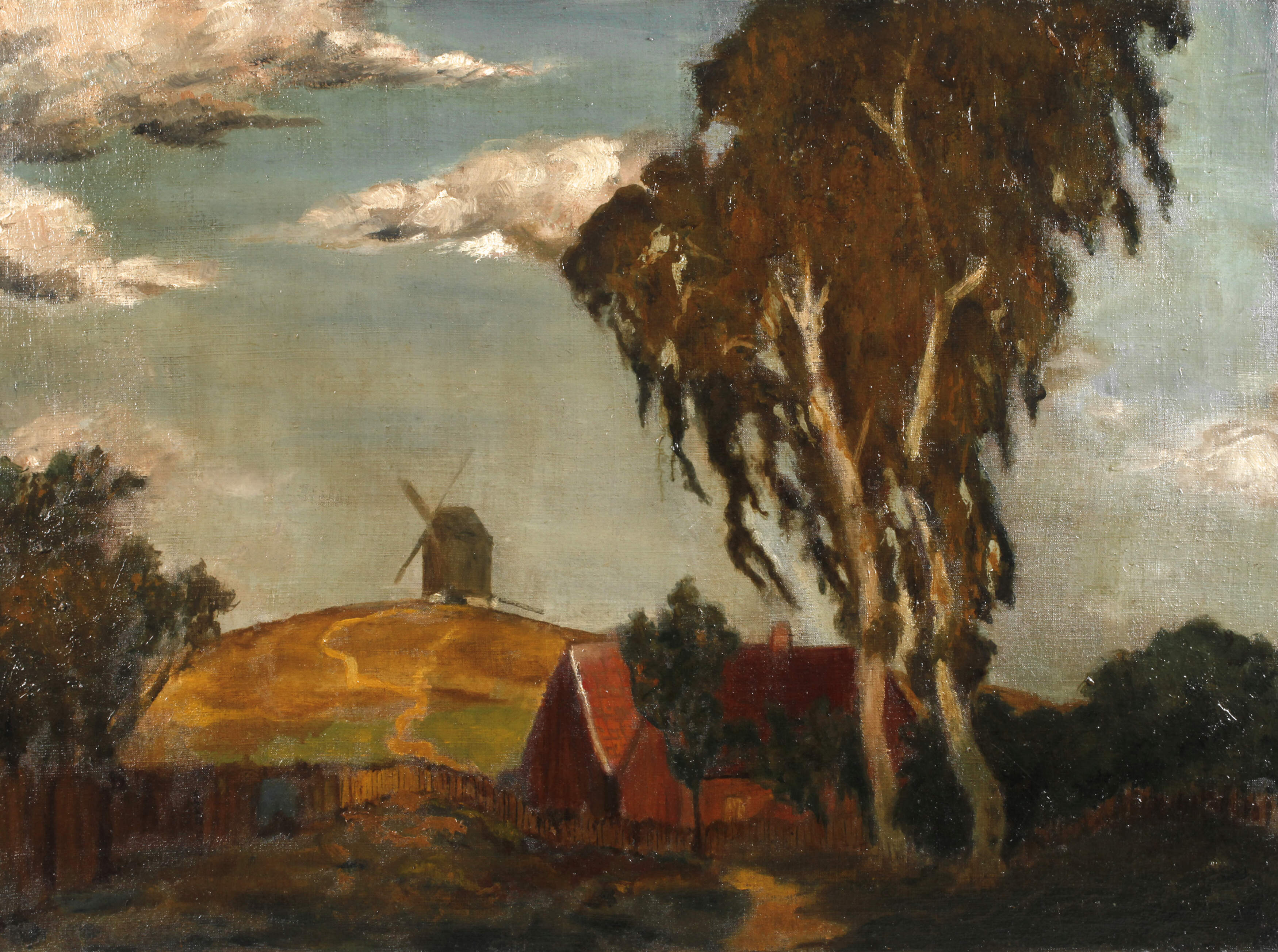 Udo Peters, attr., Sommerlandschaft mit Windmühle