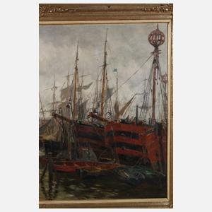 Edmond Petitjean, Segelschiffe im Hafen