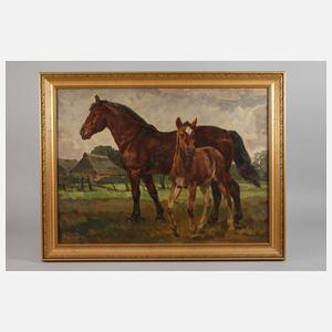 Hermann Prediger, "Holsteiner Stute mit Fohlen"