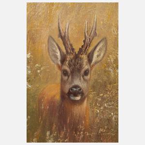 Heinz Roder, Rehbock im Getreidefeld