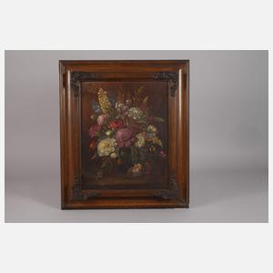 Bruno von Wahl, Blumenstillleben mit Kohlmeise