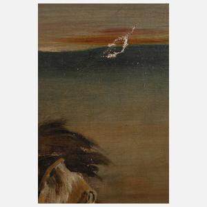 Löwenpaar auf Felsen