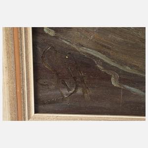 Wikingerschiff in tobender Gischt