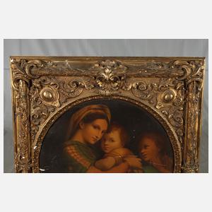 Großer Prunkrahmen mit Madonna della Sedia