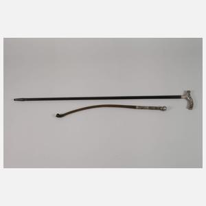 Stock und Reitgerte Silber