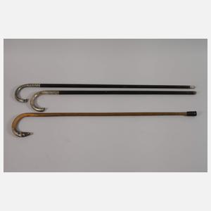 Drei Spazierstöcke