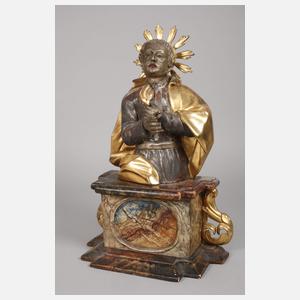 Zwei geschnitzte Heiligenfiguren