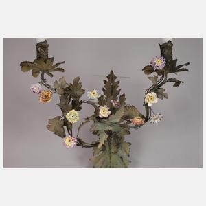 Paar florale Wandleuchter