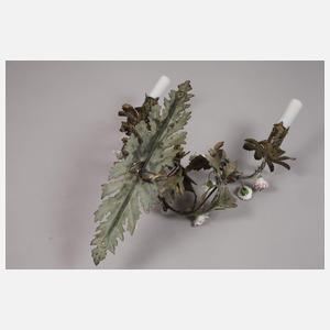 Paar florale Wandleuchter