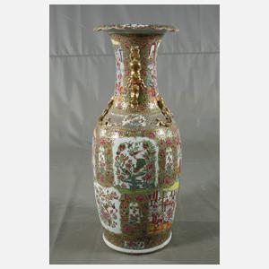 Riesige Kantonvase Rose Medaillon
