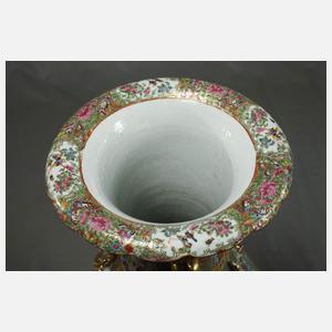 Riesige Kantonvase Rose Medaillon