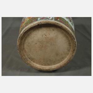 Riesige Kantonvase Rose Medaillon