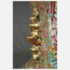 Riesige Kantonvase Rose Medaillon