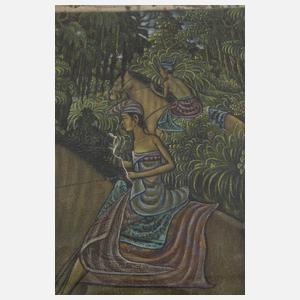 Zwei balinesische Gouachen