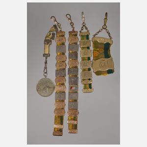 Fünf studentische Bierzipfel