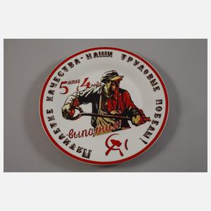 Vier Propagandateller Sowjetunion