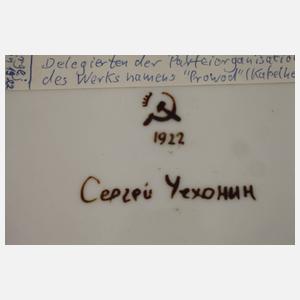 Vier Propagandateller Sowjetunion