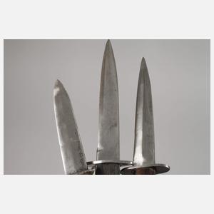 Drei Grabendolche 1. Weltkrieg