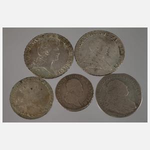 Konvolut Silbermünzen Sachsen