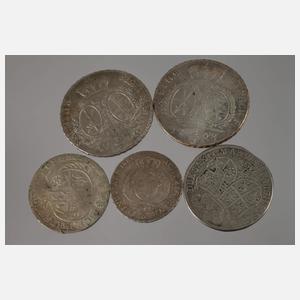 Konvolut Silbermünzen Sachsen