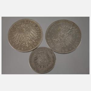 Konvolut Silbermünzen Hessen