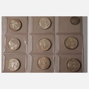 Großes Konvolut Silbermünzen Preußen