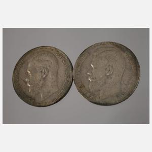 Konvolut Silberrubel Russland