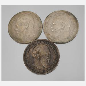 Konvolut Silberrubel Russland