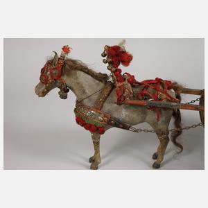 Krippenfigur als sizilianischer Karren mit Maultier