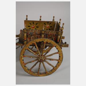 Krippenfigur als sizilianischer Karren mit Maultier