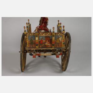 Krippenfigur als sizilianischer Karren mit Maultier