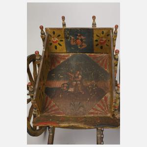 Krippenfigur als sizilianischer Karren mit Maultier