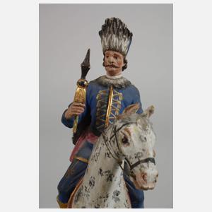 Paar Krippenfiguren als Husaren