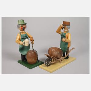 Nussknacker und Paar Räuchermänner Erzgebirge
