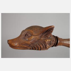 Spindel-Nussknacker als Wolfskopf